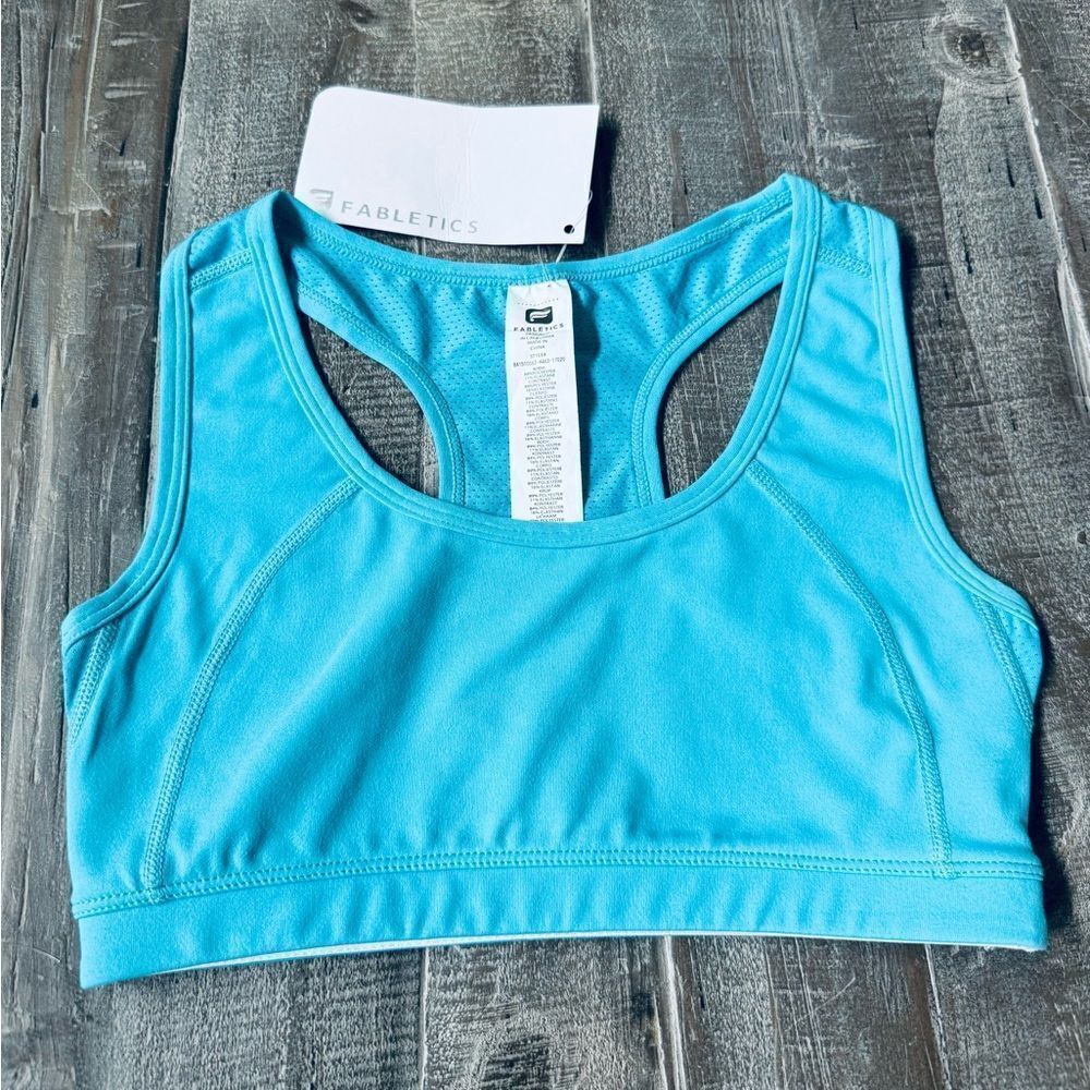 Fabletics Doon Sky Blue Breathable Sports Bra XS